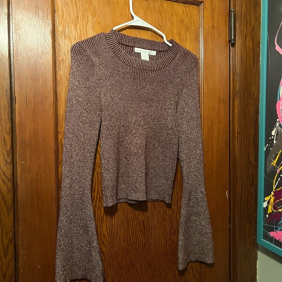 NWOT Altar’d State Women’s Macy Metallic Top Wine Tasting XL - Picture 1 of 5